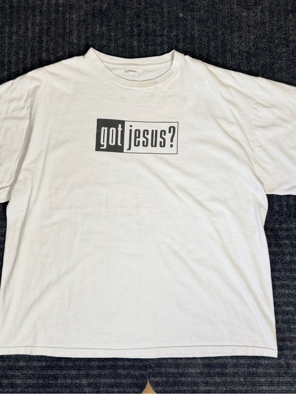 Vintage 90s Got Jesus? Parody Graphic T-Shirt White